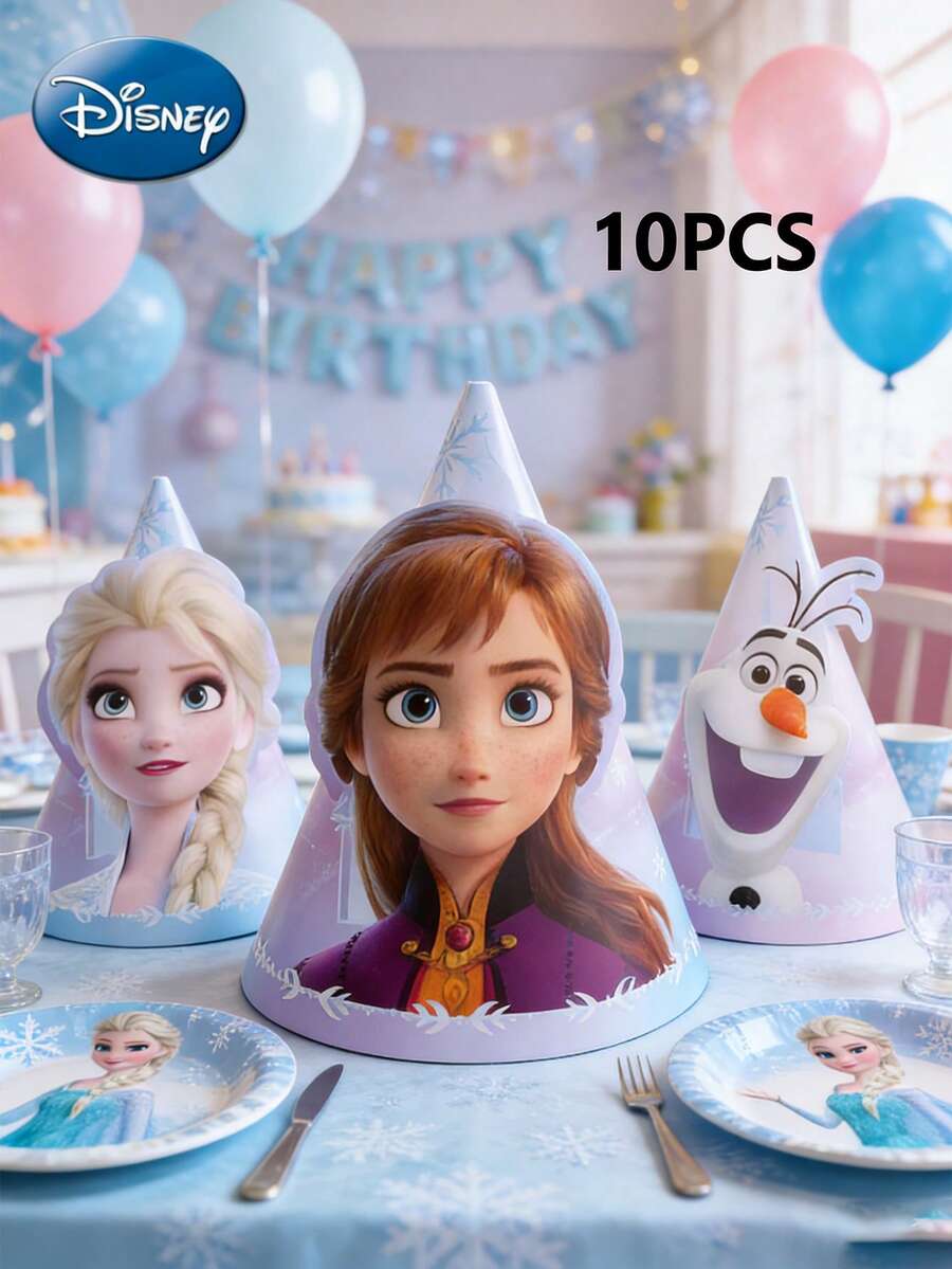 Disney 10 chiếc mũ sinh nhật công chúa theo chủ đề chính thức, đồ trang trí tiệc ngoài trời, đồ dùng tiệc tùng, quà tặng sinh nhật. - DP2311 - Xem 1