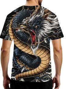 FL2017110254566789120 3D Printed Mens T Shirt Short Sleeve Summer Fashion Top Cool Graphic Tee Best Gift New Arrival Trending - 黑色 - 查看 2