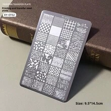 Khuôn dập móng nghệ thuật bằng thép, in hình bướm, hoa, ren, sọc. - Nhiều màu - Xem 6