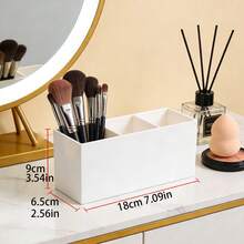 1 件透明化妆刷收纳盒，刷子、香水和分隔收纳，适用于假日海滩、浴室收藏、卧室收藏，大容量 - 無色 - 查看 16