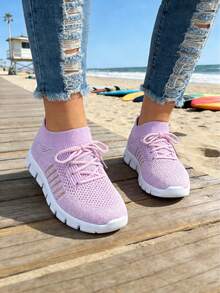 2026NEWLadies Multi-Color Casual Sports Shoes, Road Running Shoes, Breathable And Lightweight Mesh Sports Shoes,Women's Tennis Shoes: Zapatillas & Tenis Para Mujer Fashion Sneakers - Màu tím - Xem 3