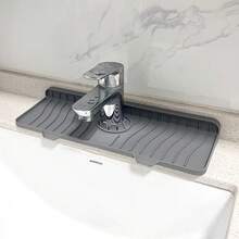 1pc Silicone Tap Splash Guard - Foldable, Anti-Slip, Textured Surface, Suitable For Kitchen And Bathroom Sinks, Multiple Compartments To Prevent Spilling, Bathroom Sink Mat | Foldable Design | Silicone,Teacher's Day, World Cup - Multicolor - View 2