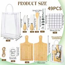 6 Sets Game Winners Square Bamboo Cheese Board Gift With Knives Spoons Gift Bags Kitchen Towels Bridal Shower Party Favors For Guests For Birthday,Wedding,Gender Disclosure Prizes Souvenirs - Multicolor - View 5