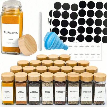 120毫升方形调料罐，胡椒粉调味瓶，红木玻璃调料容器