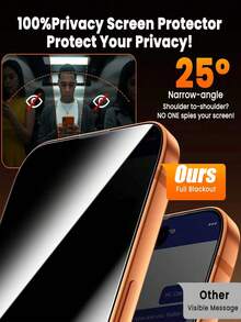 3 Packs Compatible With IPhone 17 Pro Max /17 Pro/17 Air/16/15/14 Plus/13 Mini/12/11 Screen Protector Privacy, 9H+ Tempered Glass, Long , Smooth & Clear, Scratch & Drop Resistant, Easy Installation, Full Coverage - Black - View 4