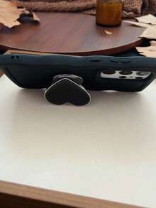 1pc Electroplated Heart-Shaped Air Cushion Wave Edge Minimalist Large Hole Phone Case Compatible With Apple 7/8/X/XR/XS Max/11/12/13/14/15/16/17 Pro Max, Galaxy A14/A15/A16/A17/A04/A05/A06/A07/A54/A55/A56/A34/A35A/36/S25/S25 Plus/S25 Ultra, A54, G13/14/15 - Wavy Black - View 3