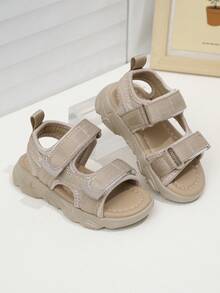 1 Pair Kids' Sports Sandals, Outdoor Beach Sandals, Soft Sole Fashionable Boys' Sandals - Khaki - View 5