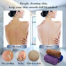 3 Pieces African Net Sponge With Handles Long African Exfoliating Net Washcloth Bath Sponge Net Cloth Wash Net Body Back Scrubber For Shower Loofah - Blue-purple-brown - View 4