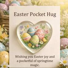 Easter Pocket Hug, Transparent Mini Size Transparent Rabbit Hug Card, Pocket Hugs Rabbit Design Bunny Charm Pocket Card Pocket Hug Easter Bunny Charm Anxiety Relief - Multicolor - View 15