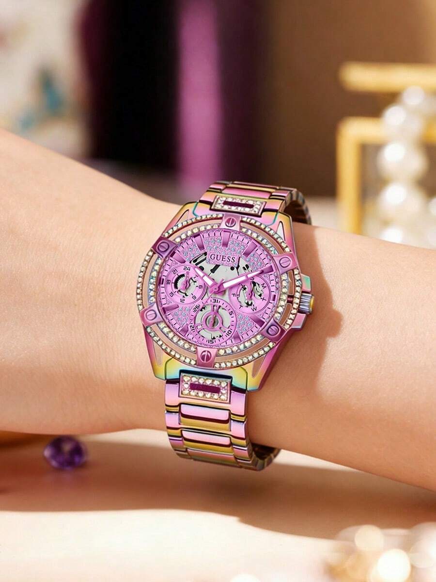 Guess Women's Quartz Watch, Fashion Versatile Gift For Girlfriend - Purple - View 1