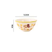 Disney Plato de cena de cerámica con diseño de dibujos animados, plato redondo de estilo crema de 8 pulgadas, juego de plato, tazón y taza, vajilla de alta calidad para uso doméstico - Multicolor - Ver 16