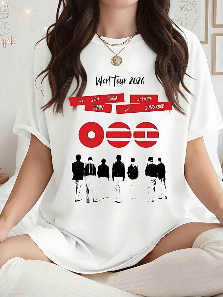 Bangtan Comeback 2026 Shirt,Bangtan Inspired Fan Sweatshirt, World Tour 2026 Sweatshirt, Concert 2026 Shirt, Army Fan Shirt - trắng - Xem 1
