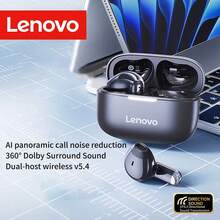 Lenovo Tai nghe không dây nhét tai EA110 Classic, mẫu mới năm 2026, kết nối ổn định Bluetooth 5.4, độ trễ cực thấp, thời lượng pin dài cho cả ngày sử dụng, âm thanh chất lượng cao chuẩn HiFi, khử nhiễu cuộc gọi thông minh cho cuộc trò chuyện rõ ràng. - màu đen - Xem 4