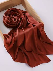 新款秋冬女士柔软欧根纱闪亮穆斯林头巾围巾披肩 - 彩色 - 查看 35