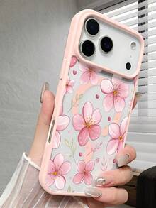 1 Pc Pink Cherry Blossom Print Graphic Phone Case Fresh Stylish Style Suitable For Giving As New Year Gifts To Friends Daily Compatible With Iphone 17 Pro Max 17pro 17Air 17 16 15 14 13 12 11 X XS XSMAX Plus Pro ProMax S25Ultra S25 S24 S23FE S22 Plus FE Case - White - View 8