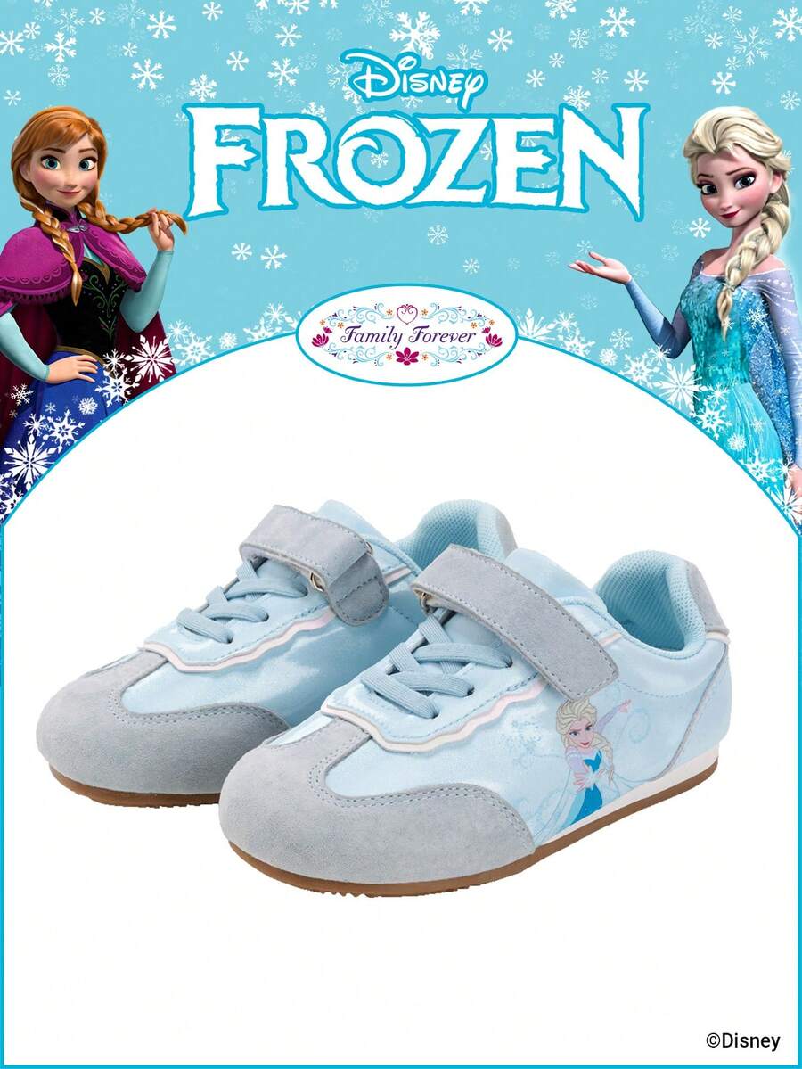 Disney 1 Pair Frozen Authorized Collaboration Children's Sports Shoes, Including  Princess, Anna Princess And Arendelle Princess Sports Shoes, Suitable For Daily, Holiday Sports And Outdoor Wear. Comfortable, Non-Slip, Breathable Soles. - Baby Blue - View 1