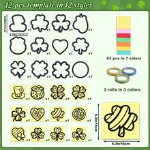 12/24/36pcs Baby Shower Party Favor St. Patrick's Day Crafts Bulk: Paper Shamrock Suncatchers, St. Patrick's Day DIY Kit, Stained Glass Effect Art Supplies, Baby Room Decor - Multicolor - View 3