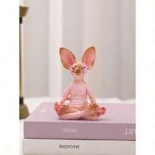1 pieza Figura decorativa de gato maestro mini y creativa, ornamento de resina de gato sentado para escritorio - Multicolor - Ver 4