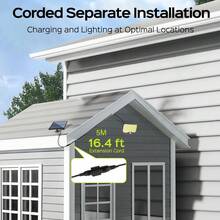 1pc/2pcs 234 LED Solar Powered Outdoor Wall Light, Motion Sensor Spotlight, Solar Flood Light, Infrared Remote Control Yard Light, 3 Modes Landscape Lamp, Suitable For Yard, Porch, Camping And Backyard Solar Camping Light - 太陽能分離壁燈 - 查看 6