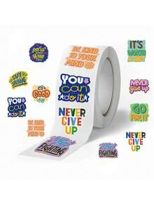 500 PIEZAS (1 Rollo) Pegatinas de 1 Pulgada con Frases Motivadoras Adecuadas para Maestros, Adultos, Padres, Aula, Escuela, Trabajo, Estudio, Entrenamiento, Pegatinas Motivadoras, Scrapbooking, Pegatinas de Decoración de Cuadernos, Pegatinas de Cuadernos, Post-its para Libros, Pegatinas para Teléfonos Móviles, Etiquetas Autoadhesivas Hechas a Mano, Pegatinas Motivadoras de Animales, Pegatinas de Regreso a la Escuela, Pegatinas de Decoración de Apertura Escolar, Regalos de Regreso a la Escuela - alentar - Ver 6