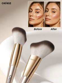 OEIEZ Large-Sized Contouring Brush, Makeup Brush For Creating Flawless Dimension & Sculpting, Use With Bronzer, Powder, Liquids & Creams, Face Neck Body Leg Tanning Makeup(Gold),Giveaways - Gold - View 1