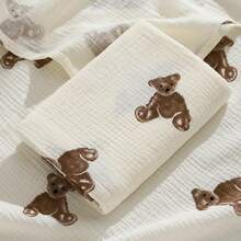 1pc Double-Layer Muslin Swaddle Blanket, Lightweight, Soft & Breathable, Cartoon Print, 2 Sizes, Baby Wrap - Multicolor - View 6