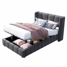 Bed Bases & Foundations - Gray + Fabric + 90cm*200cm - View 9
