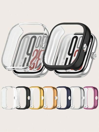 1 件素色电镀全框防刮防震 TPU 智能手表保护壳，兼容 Redmi Watch 5