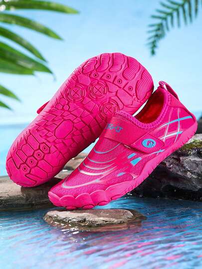 1 Pair Children's Water Shoes, Outdoor Wading Shoes, Multi-Color Options, Parent-Child Shoes, Breathable Fabric Upper, Non-Slip Soft Sole, Outdoor Wading Shoes