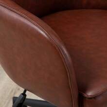 Rocking Office Chair, Height Adjustable From 93 To 101 Cm, Supports Up To 120 Kg, Faux Leather Look, Brown - Camel - View 8