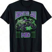 Camiseta de Monster Jam para niños y familias aficionadas a los deportes de motor - Negro - Ver 1
