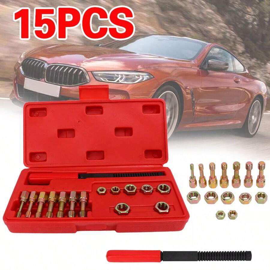 15Pcs/Set Metric Thread Restorer Tool Set Metric Rethread Repair Tool Thread Chaser - A - Ver 1