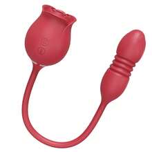 Rose Clit Suction Vibrator, Dual Head Suction, Female Clitoral Stimulator, With 10 Suction Vibration G-Spot Vibrator, Rose Suction Vibrator, Adult Toy - Red - View 2