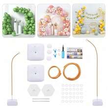 Balloon Arch Kit Half Arch Balloon Stand With Base Balloons Holder Set W/Tubes - Gold - View 1