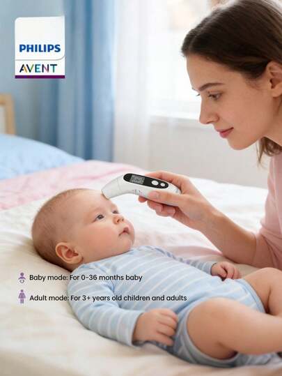 PHILIPS 2-In-1 Non-Contact Forehead Thermometer, Suitable For Adults And Adolescents - LCD Display, Fever Alarm, Memory Function, Forehead Thermometer + Ear Thermometer 2-In-1 Design, Infrared Non-Contact Thermal Imaging Technology, Precise Temperature Measurement, Data Storage, Battery Powered, Built-In Temperature Sensor, Health Monitoring, Ergonomic Design, Reliable Measurement, Health Tracker, Suitable For Home Care