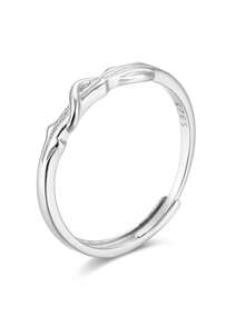 HuooNew 1pc 925 Sterling Silver Open Ring Jewelry, Unisex Design - Silver - View 5