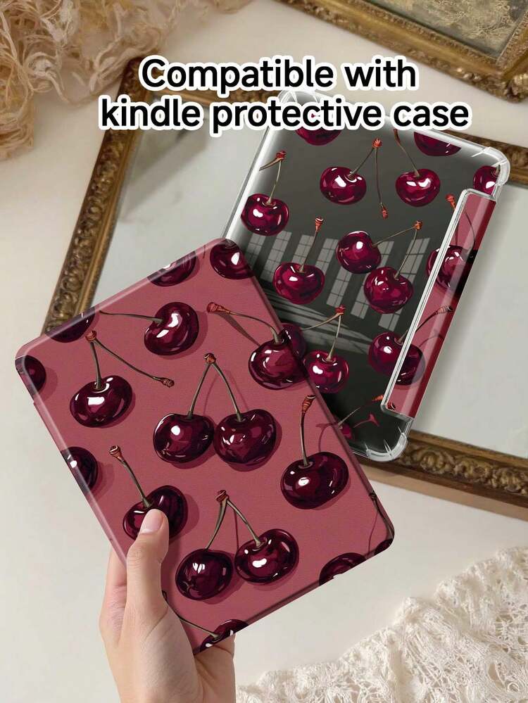 这款酒红色樱桃图案平板电脑保护套兼容苹果Air 11英寸M3（2025款）/M2（2024款）、第五代Air（2022款）、（A16）11英寸第十一代（2025款），也兼容三星Galaxy Tab平板电脑和Kindle Paperwhite第十二代（2024款）。透明背壳，时尚图案保护套，具备自动睡眠/唤醒功能和气囊保护，适合作为礼物或办公用品。 - 彩色 - 查看 7