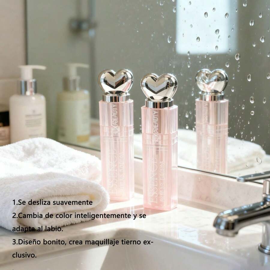 Bálsamo Labial Hidratante Cambiante con Diseño de Corazón, Color Personalizado - A - Ver 1