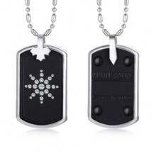 Black Square Quantum Pendant Necklace Anti Radiation Volcanic Stone Anion Energy Necklace For Daily Wear - màu đen - Xem 2