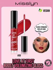 MISSLYN-一见倾心丰盈滋养唇彩，保湿唇釉，持久滋养甜美唇彩，提亮唇釉，高显色持久唇膏，高显色饱和度，瞬间焕发光彩，光泽滋养轻盈不粘腻唇膏，不粘腻唇釉，品牌化妆品 - #09 - 查看 2