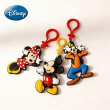 Disney Móc khóa Mickey Mouse và những người bạn được cấp phép chính thức (1 chiếc) - Chất liệu PVC mềm mại, dễ thương, thích hợp để trang trí ba lô học sinh, quần áo và móc khóa, món quà hoàn hảo cho bạn bè - Mickey, Minnie, - Hồng - Xem 1