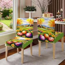 1/2/4/6/30pcs Spring Flower & Egg Pattern Dining Chair Covers, Decorate Dining Table & Room, Create Festive Ambiance For Family Gatherings And Celebrations, Removable And Washable Chair Slipcovers To Enhance Dining Space Aesthetics - Multicolor - View 16