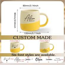 1pc Personalized Engraved Ceramic Mug, Customizable Text, Unique Gift For Mom/Dad/Husband, Engraved Ceramic Coffee Cup, Customized Gift, Bridesmaid Gift - Multicolor - View 5