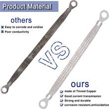 - 5 correas de tierra, 3 unidades de 10 x 1/2 pulgadas y 2 correas de cable de cobre estañado de 13 x 1/2 pulgadas de cobre esta - A - Ver 7