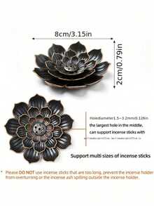 1pc Elegant Lotus Shaped Incense Burner With Ash Tray - Graceful Home & Office Fragrance Accessory, Creates A Ambiance - Ideal For Meditation And Relaxation (Details Random) - Multicolor - View 6
