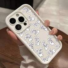 かわいいウサギ柄の耐衝撃性スマホケース,Phone16/16pro/16promax/16plus/Phone15/15pro/15promax/15plus/14/14pro/14promax/14plus/13/13pro/13promax/12/12pro/12promax/11/11pro/11Promaxシリーズの携帯電話の保護するケースに適用可能. - ブラック - チェックする 3