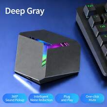 DHP-1200 Live Streaming Microphone: USB Plug-And-Play + 360° Omnidirectional Sound Pickup + Intelligent Noise Reduction + RGB Lighting Effects + Reverb Adjustment / Karaoke Mode / Volume Control - Multicolor - View 2