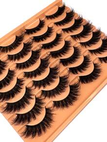 14 Pairs Luxury 3D Faux Mink Lashes - Thick, Fluffy, Elegant D-Curl False Eyelashes, Natural Look, Dramatic Lashes Fluffy Cat Eye Lashes, Suitable For Bold Eye Makeup, Reusable, Ideal For Beginners, Suitable For All Occasions - Lông mi  mắt mèo - Xem 7