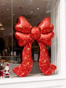 1pc Extra Large 68-Inch Red Bow Shaped Foil Balloon, For Bow Decor, Valentine's Day, Romantic Party, Birthday, New Year, Giant Bow Backdrop, Christmas Party Decoration - Multicolor - View 11