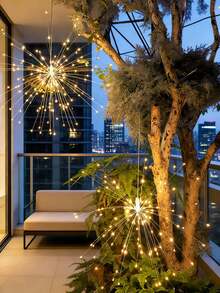 1pc 90/120/150/180L/450L 8-Function Waterproof Firework Lights, Home Decor Firework Lights, Garden Decor LED Lights, Outdoor Copper Firework Lights, Patio Decor, Outdoor Decor, Party Decor, Camping Decor, Fairy Lights, Christmas Decor, Christmas Copper Wire Firework Lights, Holiday Decor LED Firework Lights, Camping Lights - Yellow - View 13